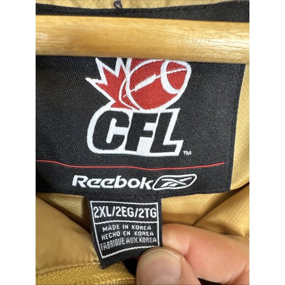 Reebok CFL Winnipeg Blue Bombers 2XL Gold Navy Half Zip Windbreaker Jacket - Picture 5 of 6